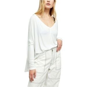 Free People Moonshine Tunic Blouse White X-Small